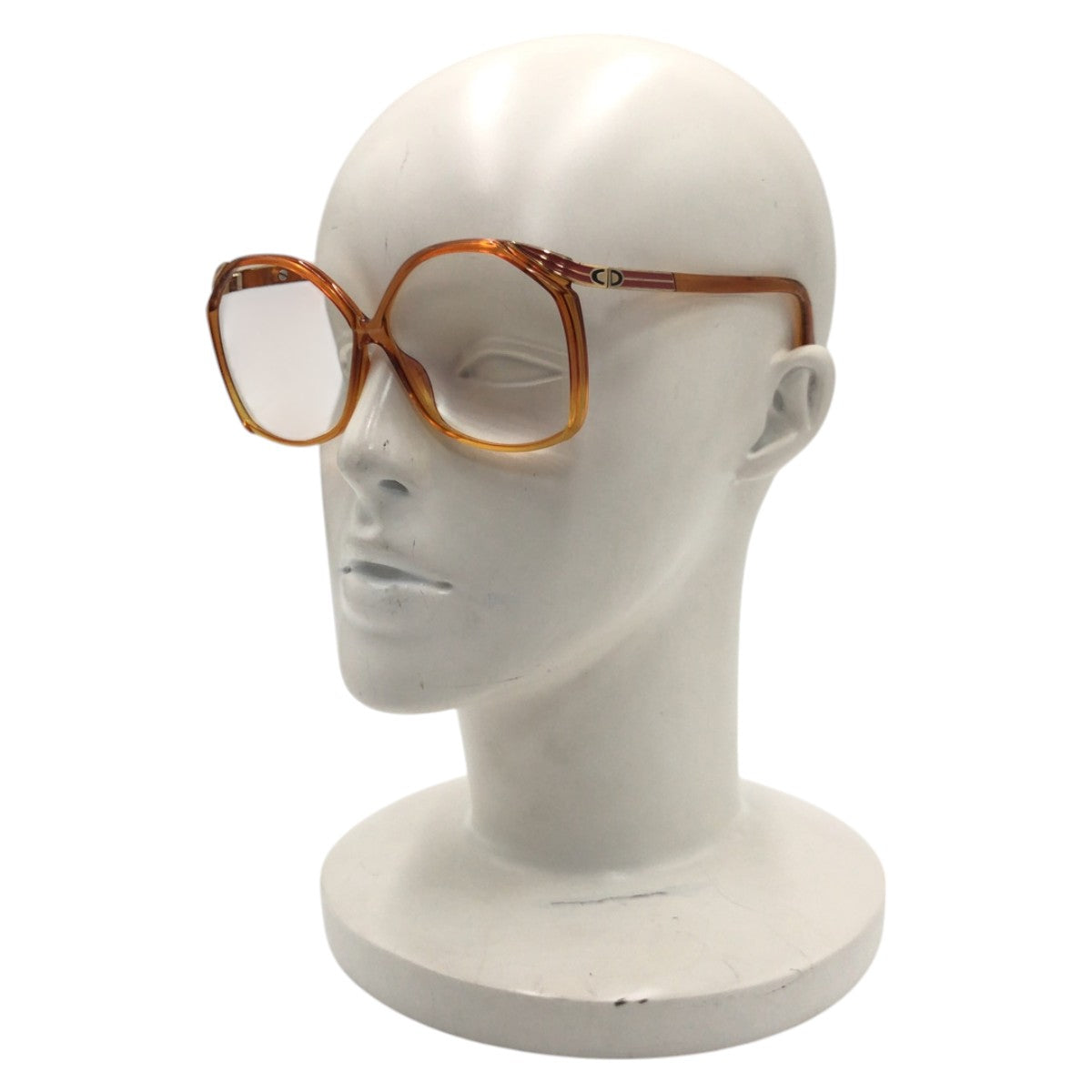 Dior ディオール ヴィンテージ CDロゴ ブラウン イエロー プラスチック 2104A 30 58□10 メガネフレーム  レディース AB5