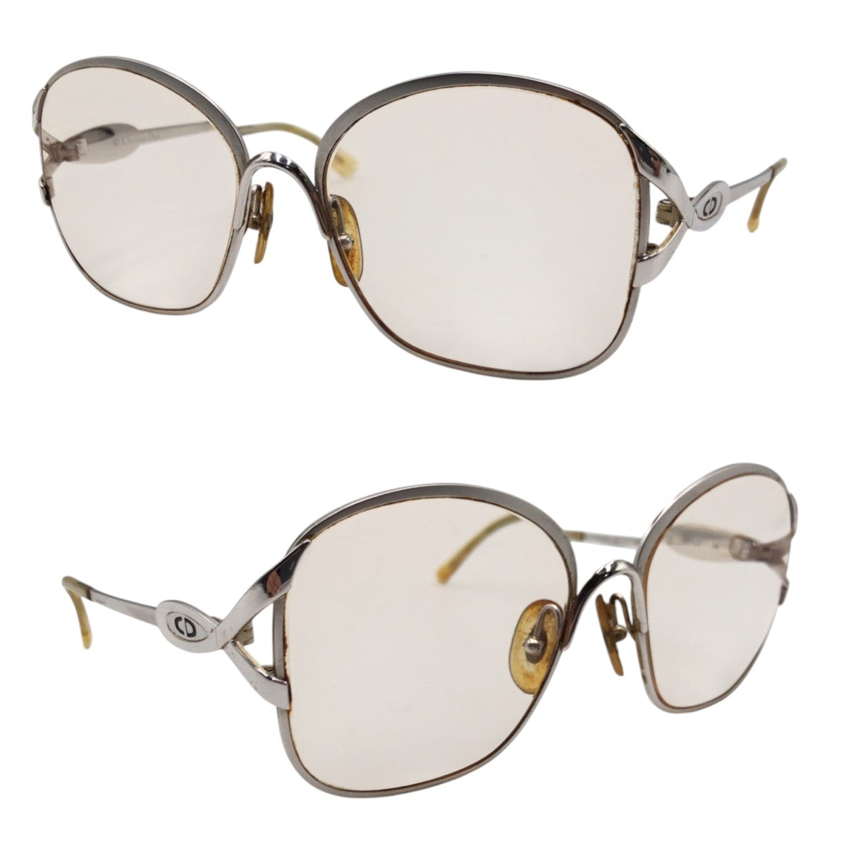 Dior ディオール ヴィンテージ CDロゴ シルバー メタル 2141 70 55□17 125 メガネ  レディース AB5