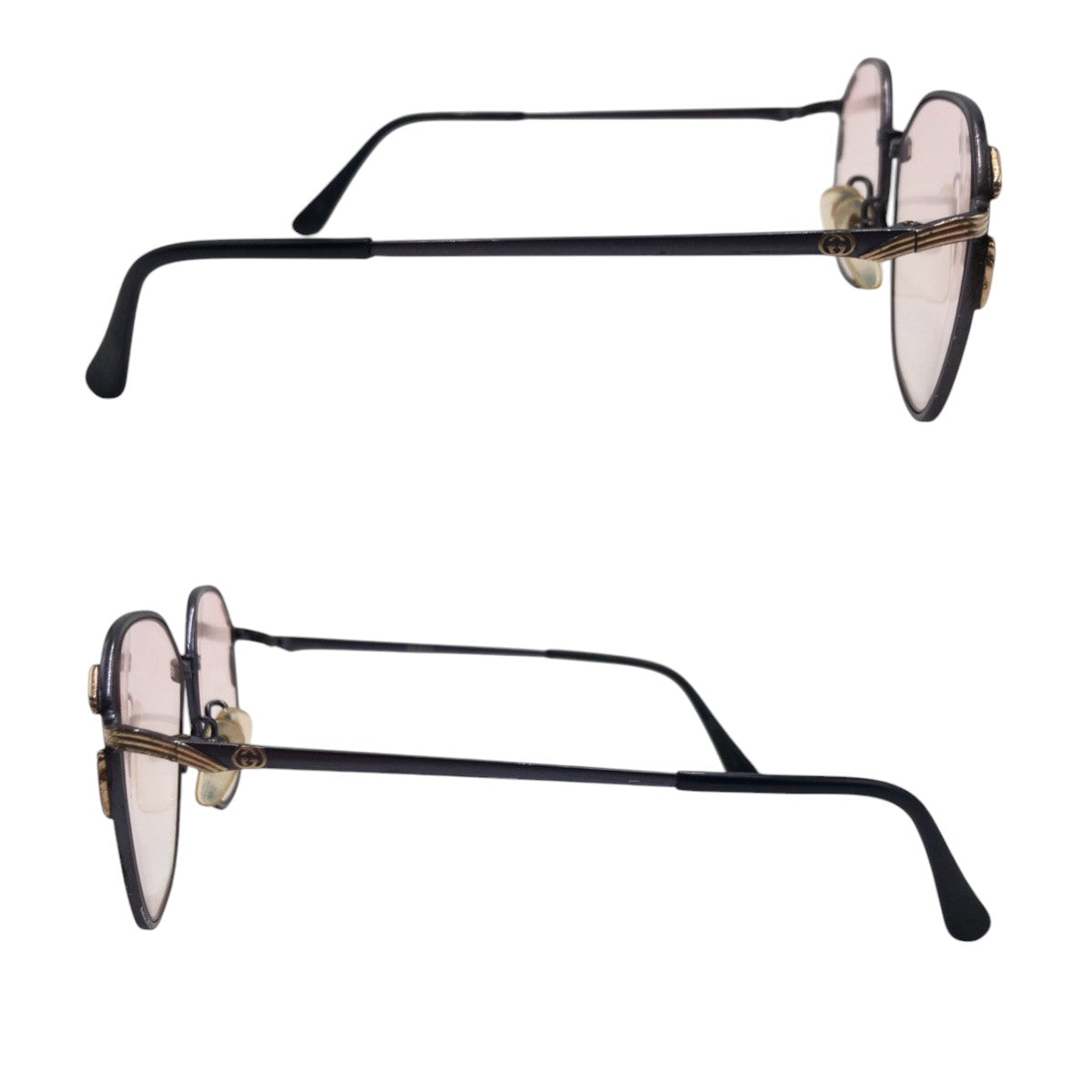GUCCI グッチ ヴィンテージ GGロゴ グレー パープルレンズ メタル 55□15 136 Ti-P GG3016 5157 サングラス ウェリントン  レディース
