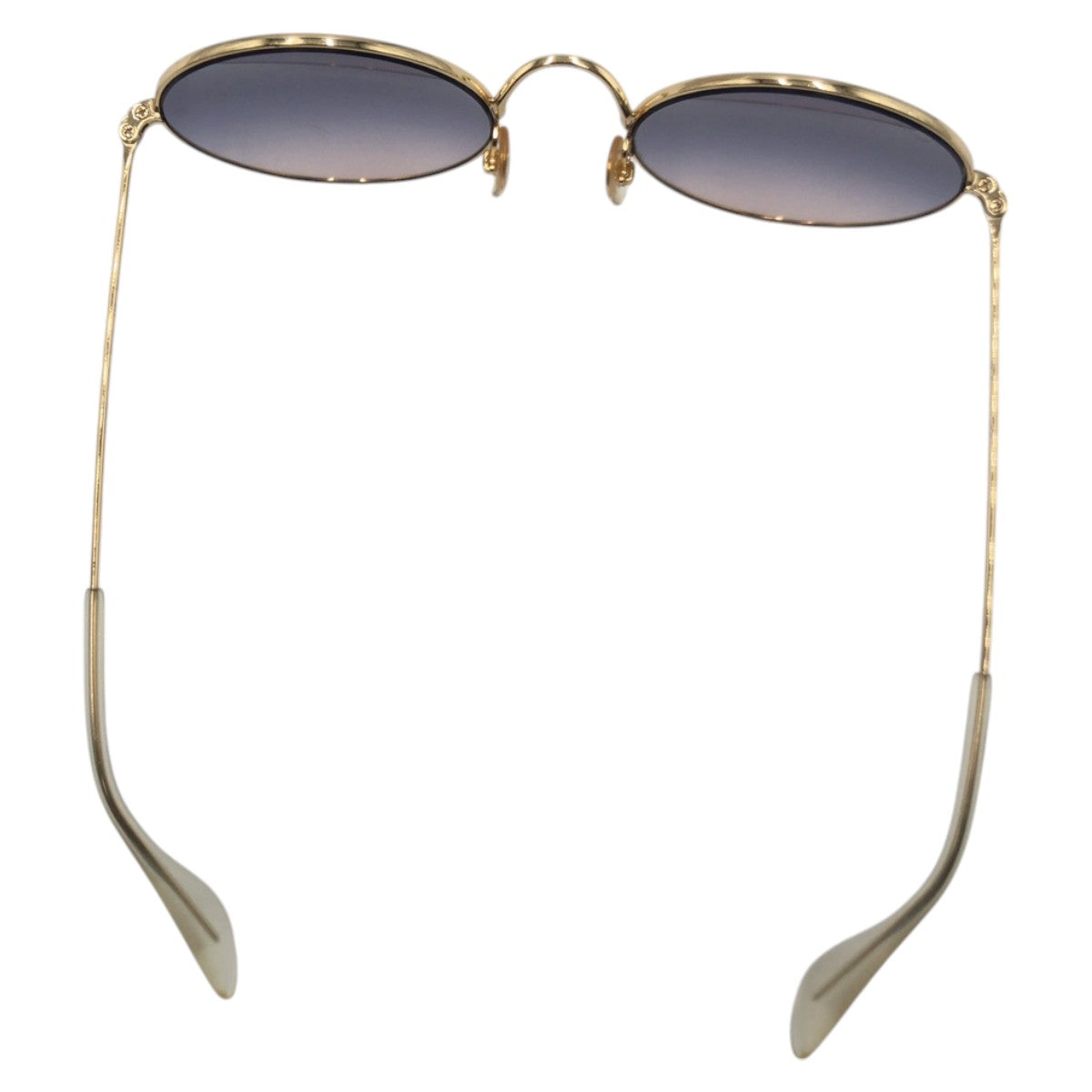 Ray-Ban Gold Blue Metal RB001/19 5020 145 2N Round Sunglasses Unisex Oval Men's