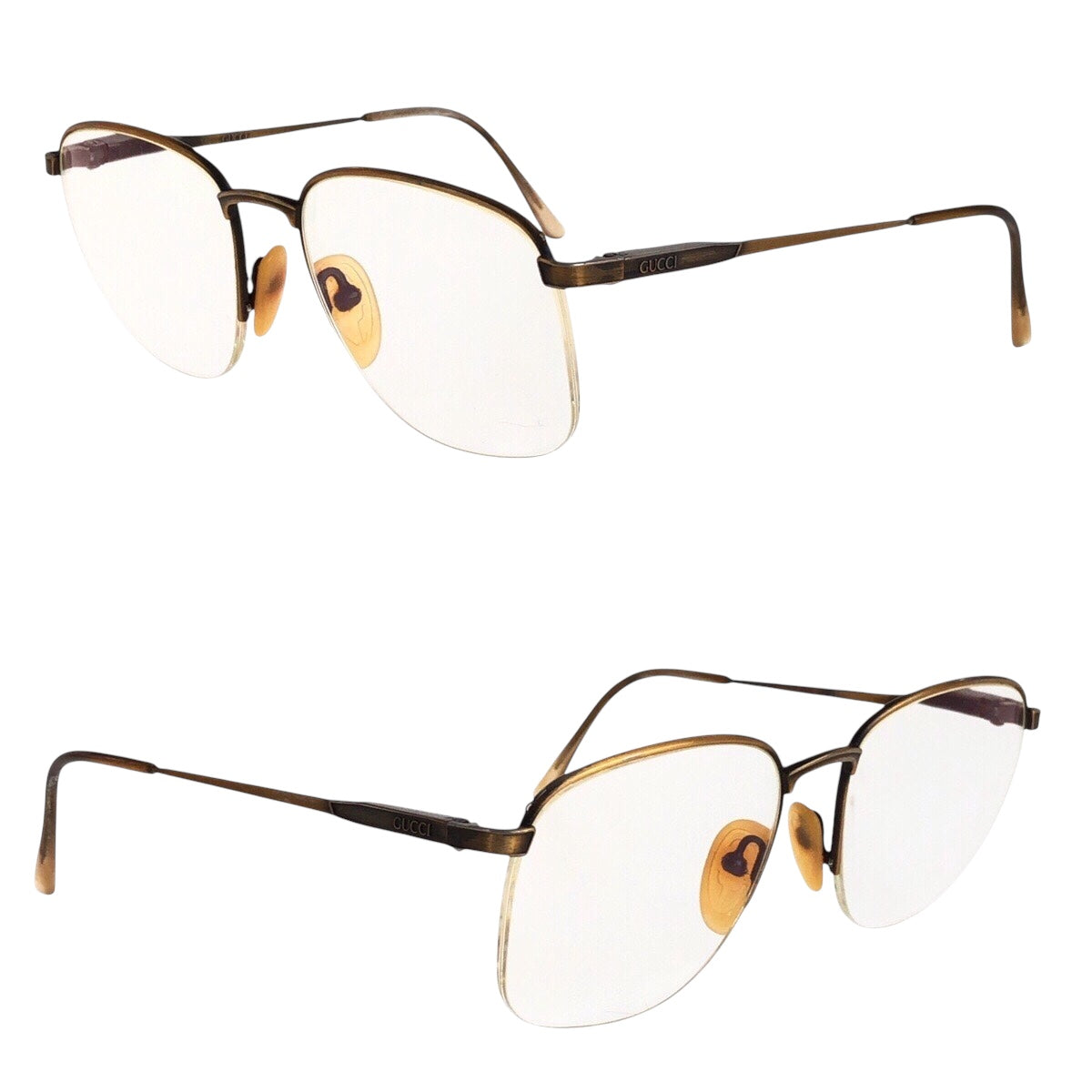 14531
GUCCI グッチ ヴィンテージ ゴールド ガラス / チタン 1227 メガネ  メンズ