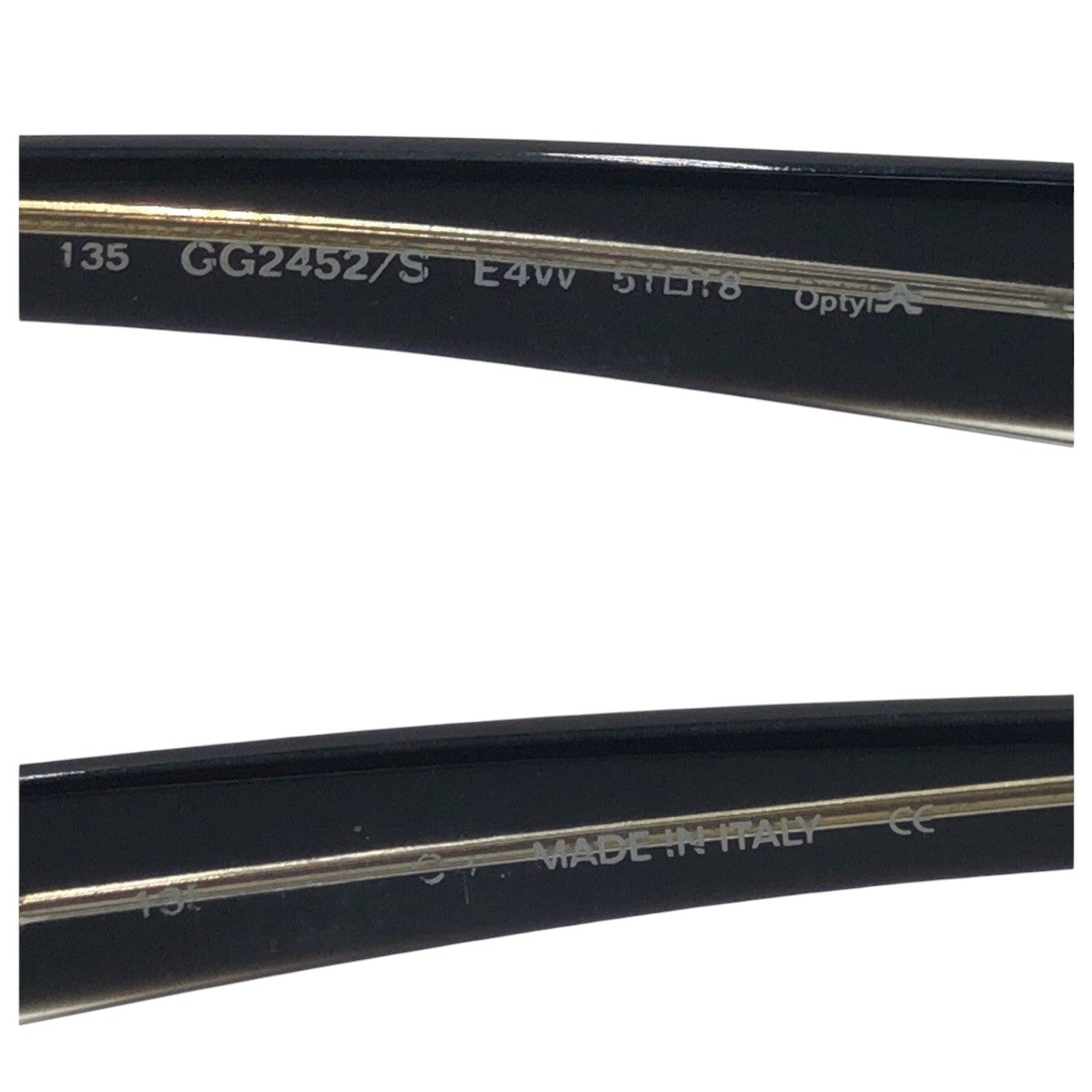 GUCCI グッチ ヴィンテージ ブラック 黒 プラスチック GG2452/S E4W 51◻︎18 135 サングラス メガネフレーム 男女兼用 スクエア  メンズ