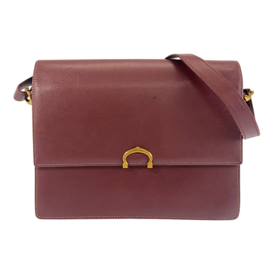 14534
CARTIER カルティエ マストライン ワインレッド ボルドー ゴールド金具 レザー 斜め掛け ショルダーバッグ メッセンジャーバッグ  レディース