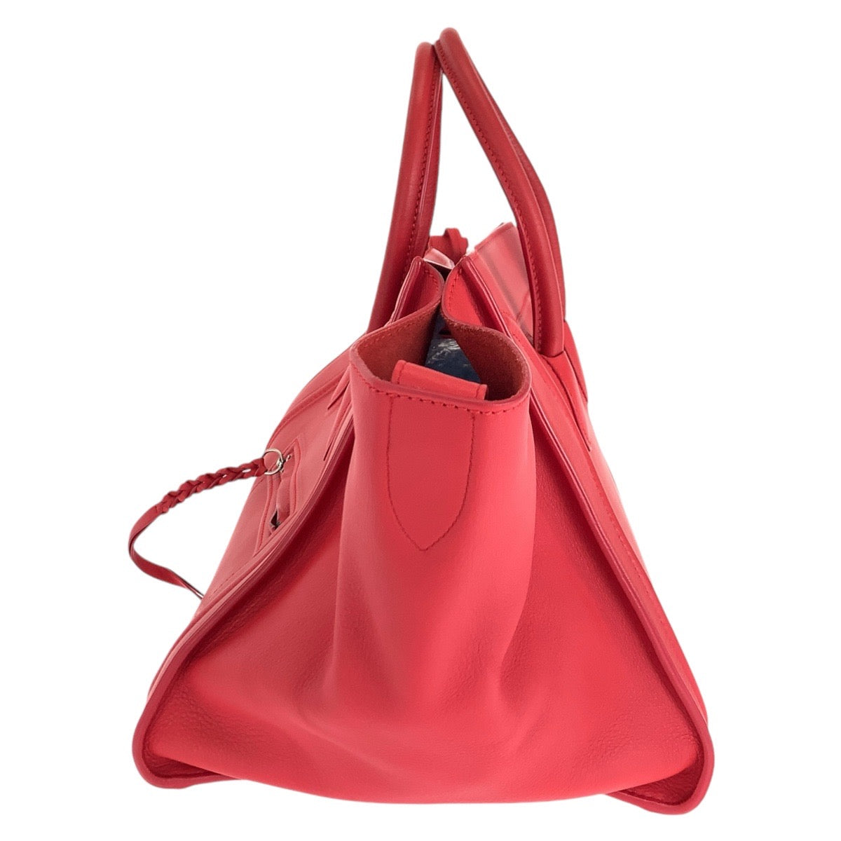 CELINE セリーヌ ラゲージ ファントム レッド シルバー金具 レザー トートバッグ ハンドバッグ  レディース