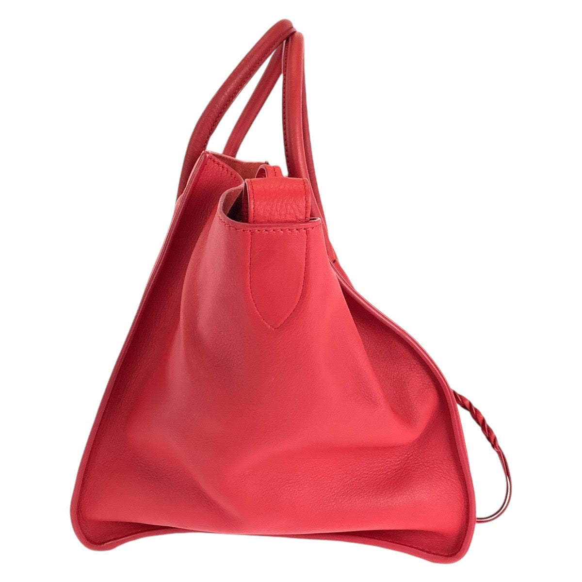 CELINE セリーヌ ラゲージ ファントム レッド シルバー金具 レザー トートバッグ ハンドバッグ  レディース