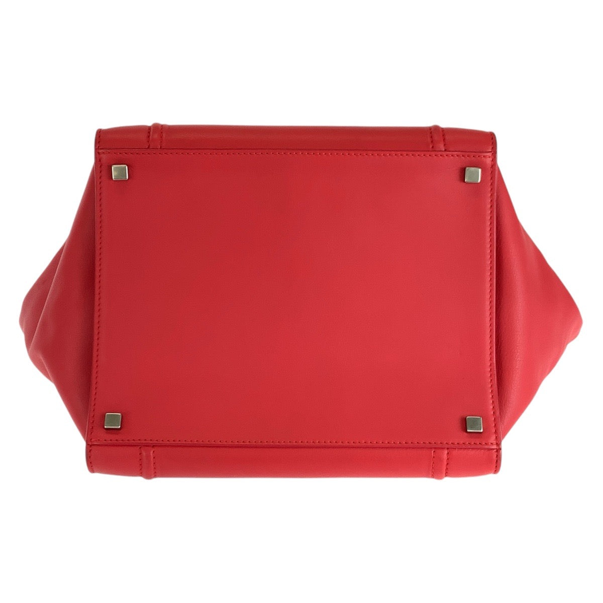 CELINE セリーヌ ラゲージ ファントム レッド シルバー金具 レザー トートバッグ ハンドバッグ  レディース