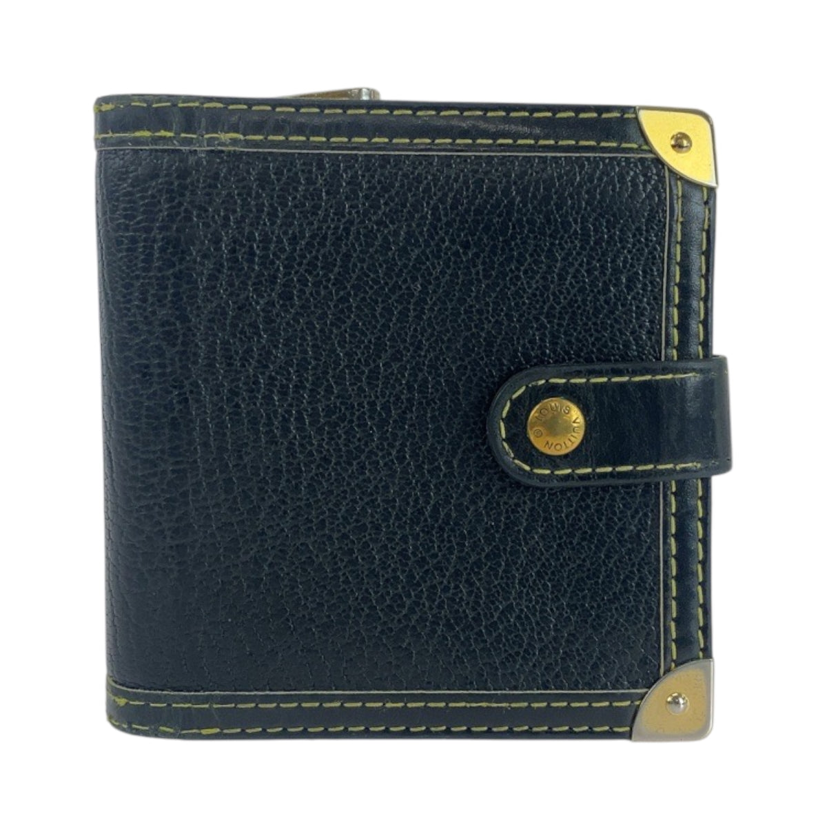 14535
LOUIS VUITTON ルイヴィトン スハリ ブラック 黒 ゴールド金具 レザー M91828 折財布 コンパクトウォレット  メンズ