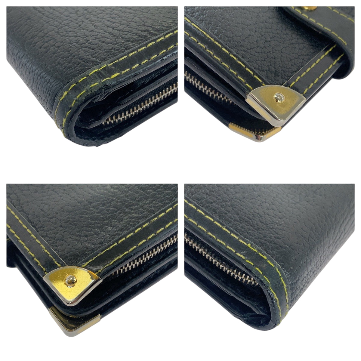 14535
LOUIS VUITTON ルイヴィトン スハリ ブラック 黒 ゴールド金具 レザー M91828 折財布 コンパクトウォレット  メンズ
