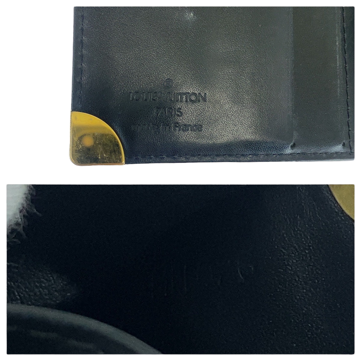 14535
LOUIS VUITTON ルイヴィトン スハリ ブラック 黒 ゴールド金具 レザー M91828 折財布 コンパクトウォレット  メンズ