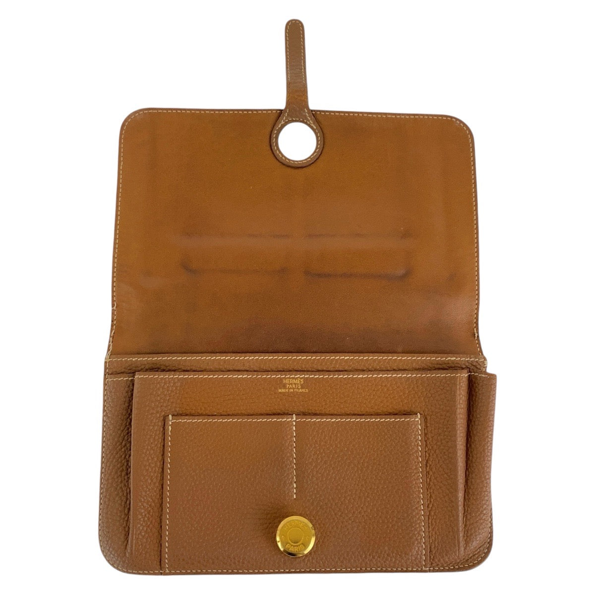 14536
HERMES エルメス ドゴンGM ブラウン ゴールド金具 トゴ 長財布 ロングウォレット  レディース