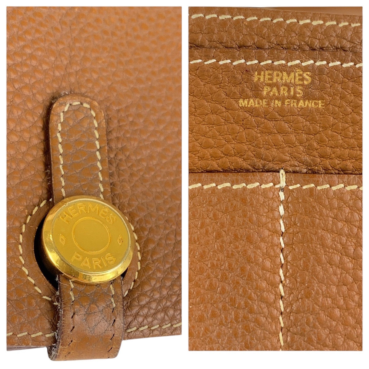 14536
HERMES エルメス ドゴンGM ブラウン ゴールド金具 トゴ 長財布 ロングウォレット  レディース