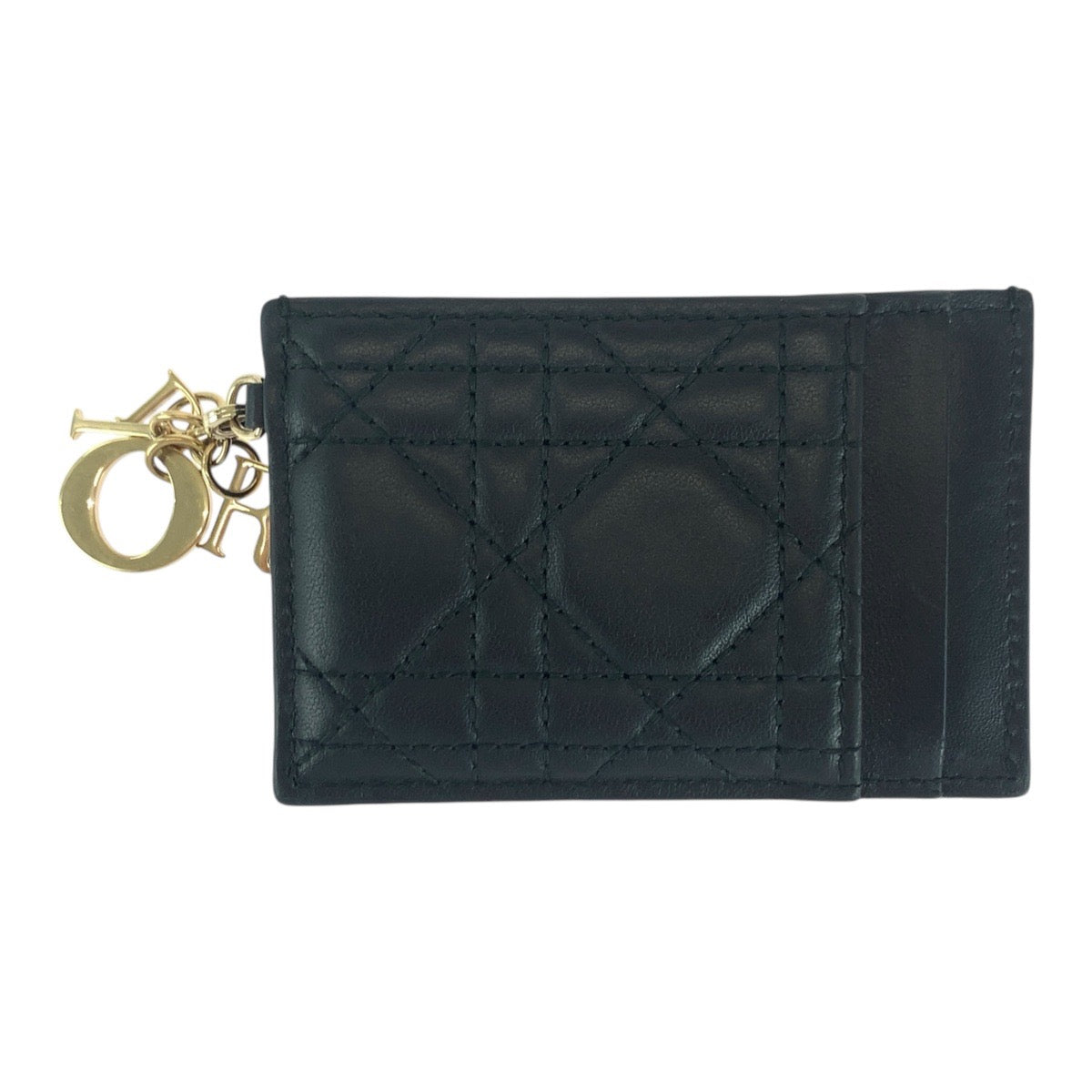 13998
Dior ディオール レディディオール カナージュ ブラック 黒 ゴールド金具 ラムスキン コインケース カードケース  レディース