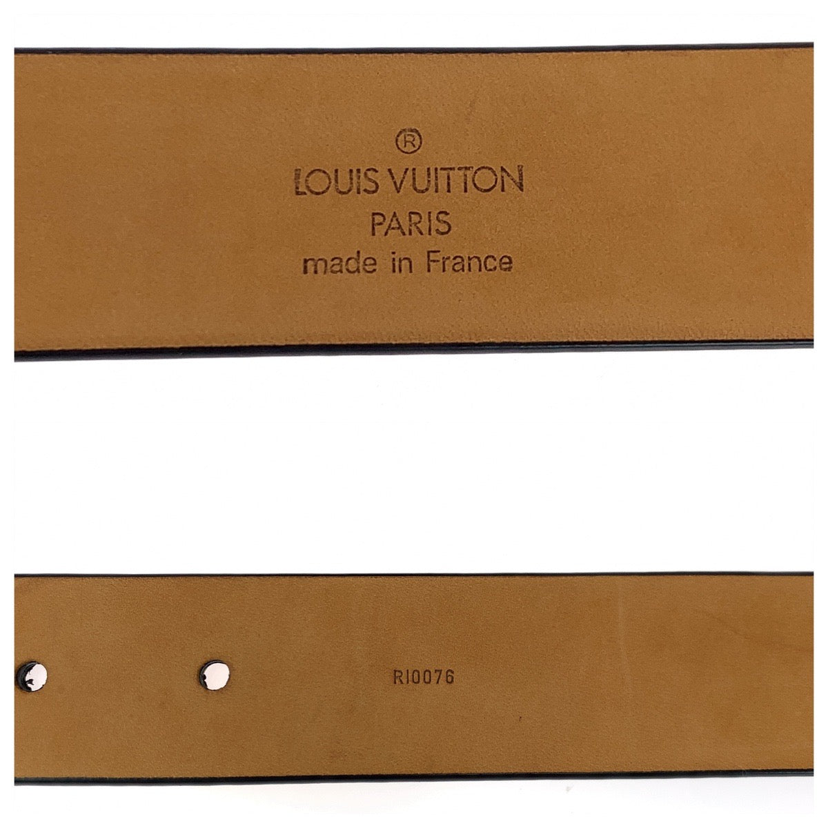 13999
LOUIS VUITTON ルイヴィトン サンチュール LVスタンプ 90cm/36inc ブラック 黒 シルバー金具 レザー M6896 ベルト スクエアバックル  メンズ