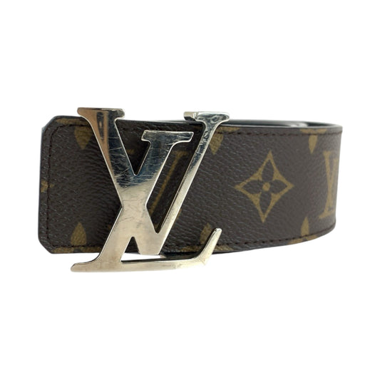14537
LOUIS VUITTON ルイヴィトン モノグラム LV イニシャル 80cm/32inc ブラウン シルバー金具 PVC M9821 ベルト  メンズ