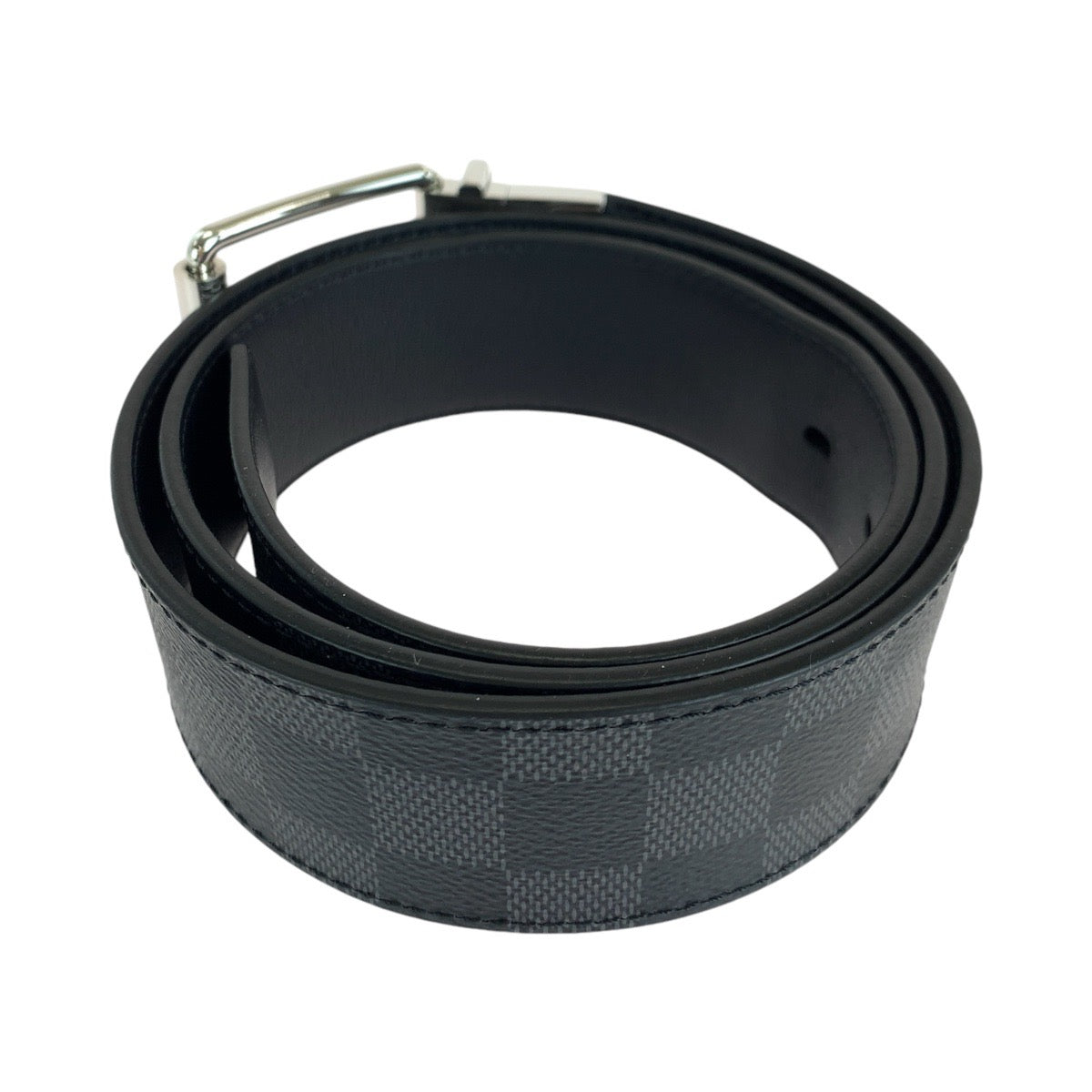 14538
LOUIS VUITTON ルイヴィトン ダミエ グラフィット サンチュール ブラック 黒 シルバー金具 PVC / レザー M9156 ベルト リバーシブル  メンズ