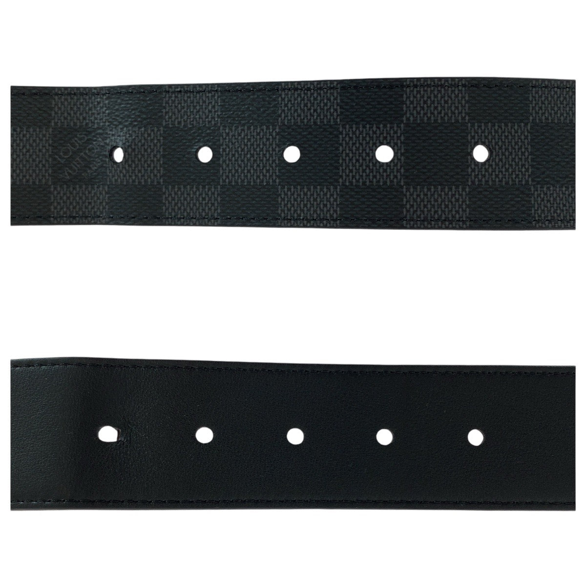 14538
LOUIS VUITTON ルイヴィトン ダミエ グラフィット サンチュール ブラック 黒 シルバー金具 PVC / レザー M9156 ベルト リバーシブル  メンズ