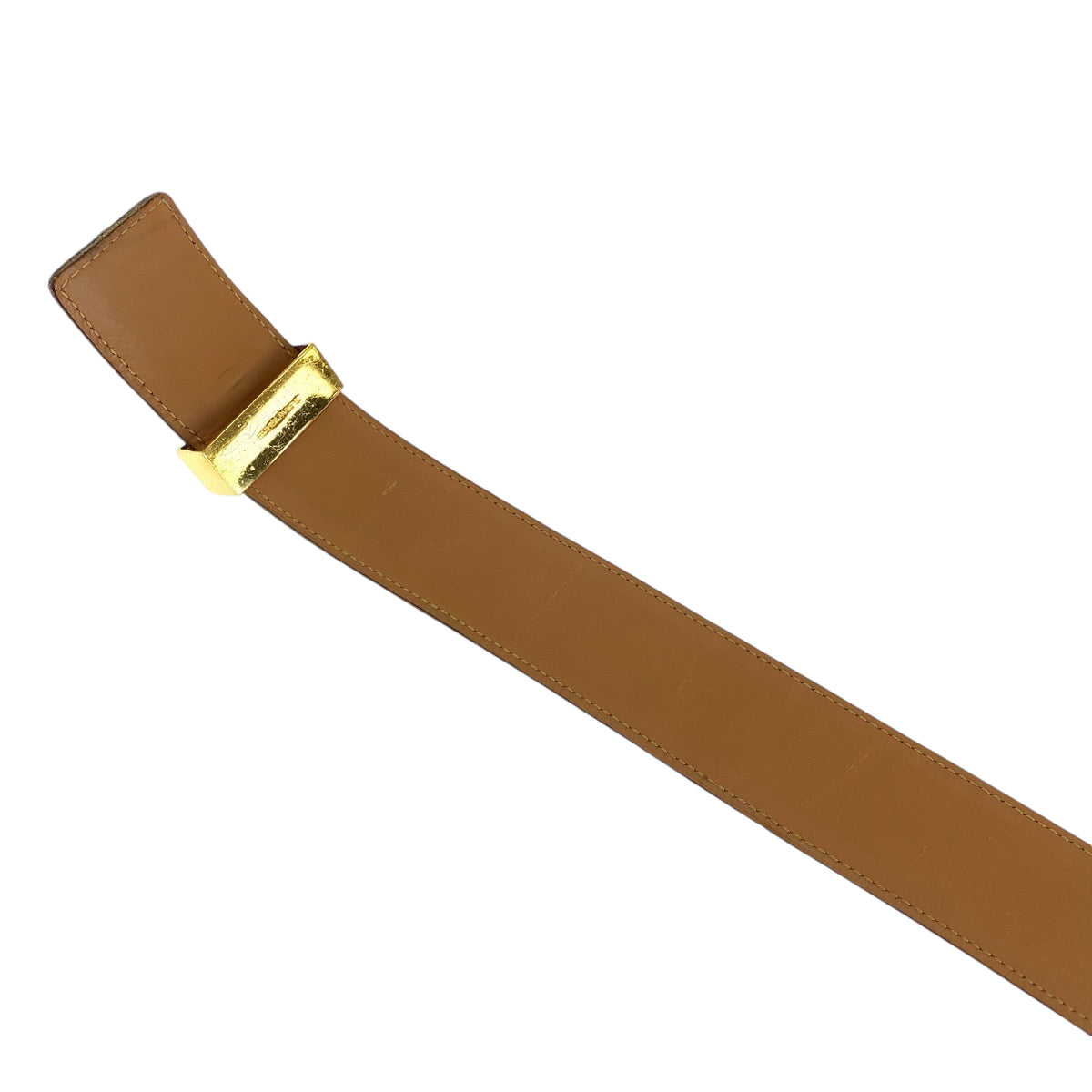 14539
HERMES エルメス コリエドシアン メドール ブラウン ゴールド金具 レザー ベルト  レディース