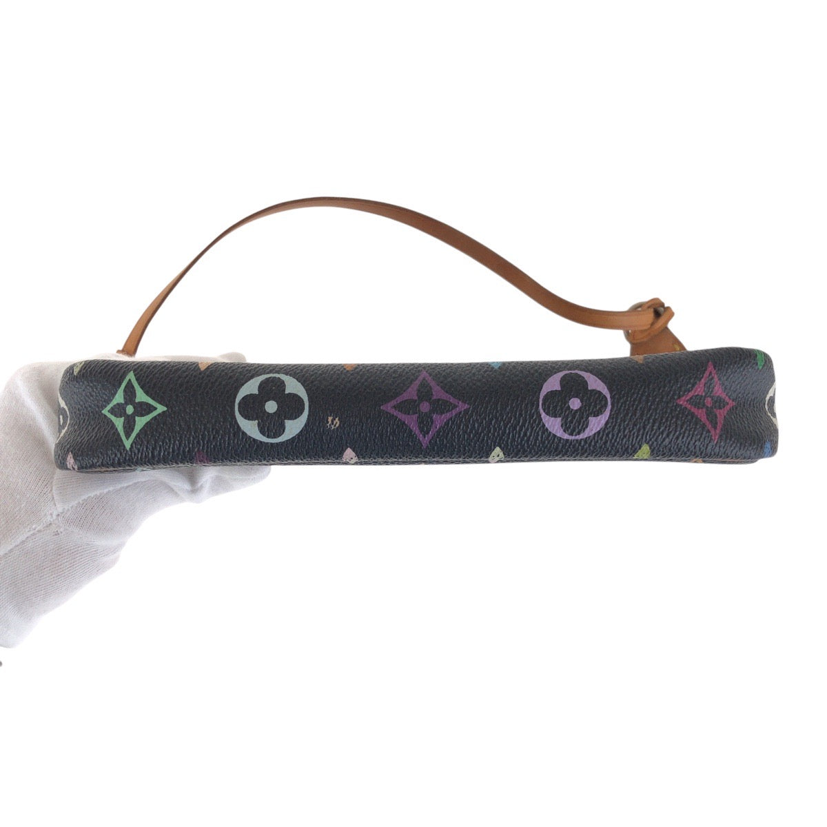 14540
LOUIS VUITTON ルイヴィトン モノグラム マルチカラー ポシェット アクセソワール スタッズ ブラック 黒 ブラウン ゴールド金具 PVC / レザー M92648 ハンドバッグ アクセサリーポーチ  レディース
