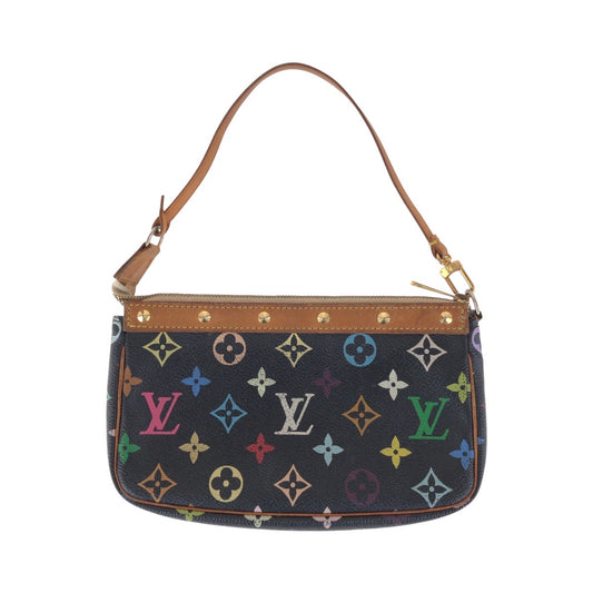14540
LOUIS VUITTON ルイヴィトン モノグラム マルチカラー ポシェット アクセソワール スタッズ ブラック 黒 ブラウン ゴールド金具 PVC / レザー M92648 ハンドバッグ アクセサリーポーチ  レディース