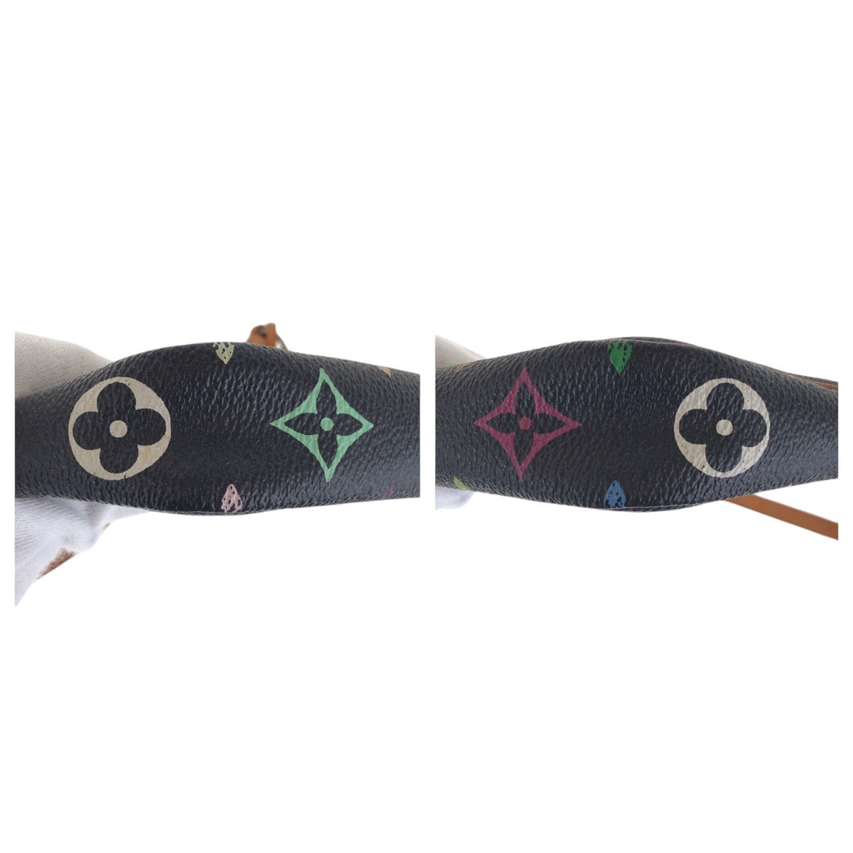 14540
LOUIS VUITTON ルイヴィトン モノグラム マルチカラー ポシェット アクセソワール スタッズ ブラック 黒 ブラウン ゴールド金具 PVC / レザー M92648 ハンドバッグ アクセサリーポーチ  レディース