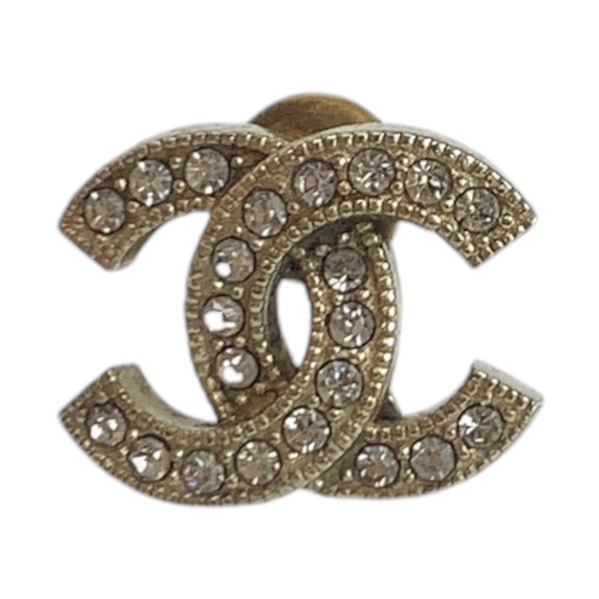 14546
CHANEL シャネル ココマーク ゴールド メタル / ラインストーン ピアス コメあり C23C刻印  レディース