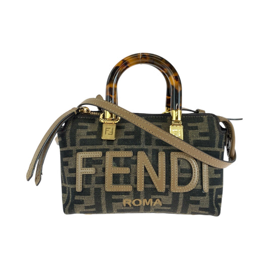 14548
FENDI フェンディ バイザウェイミニ ブラウン ゴールド金具 キャンバス 8BS067 ショルダーバッグ ハンドバッグ  レディース