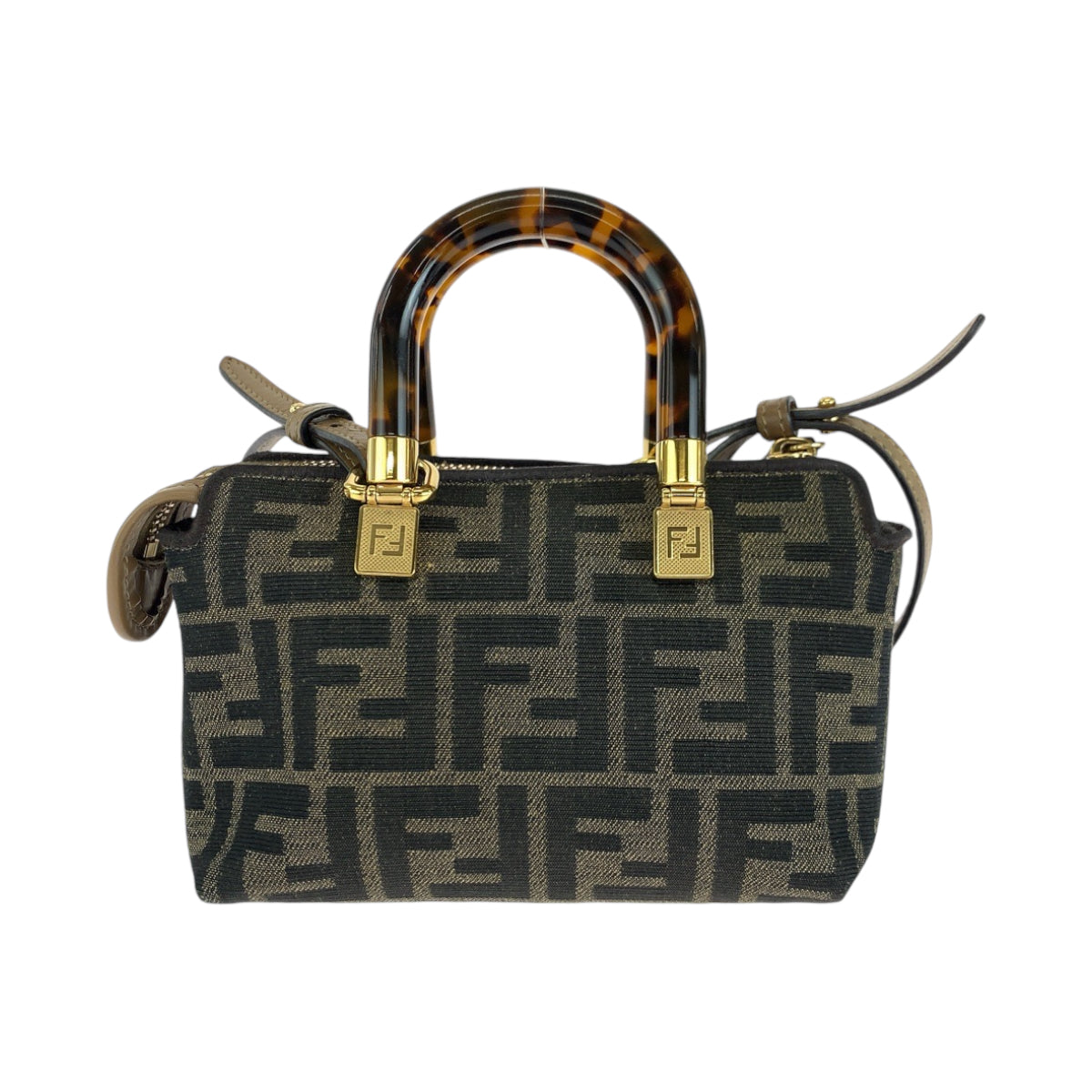 14548
FENDI フェンディ バイザウェイミニ ブラウン ゴールド金具 キャンバス 8BS067 ショルダーバッグ ハンドバッグ  レディース