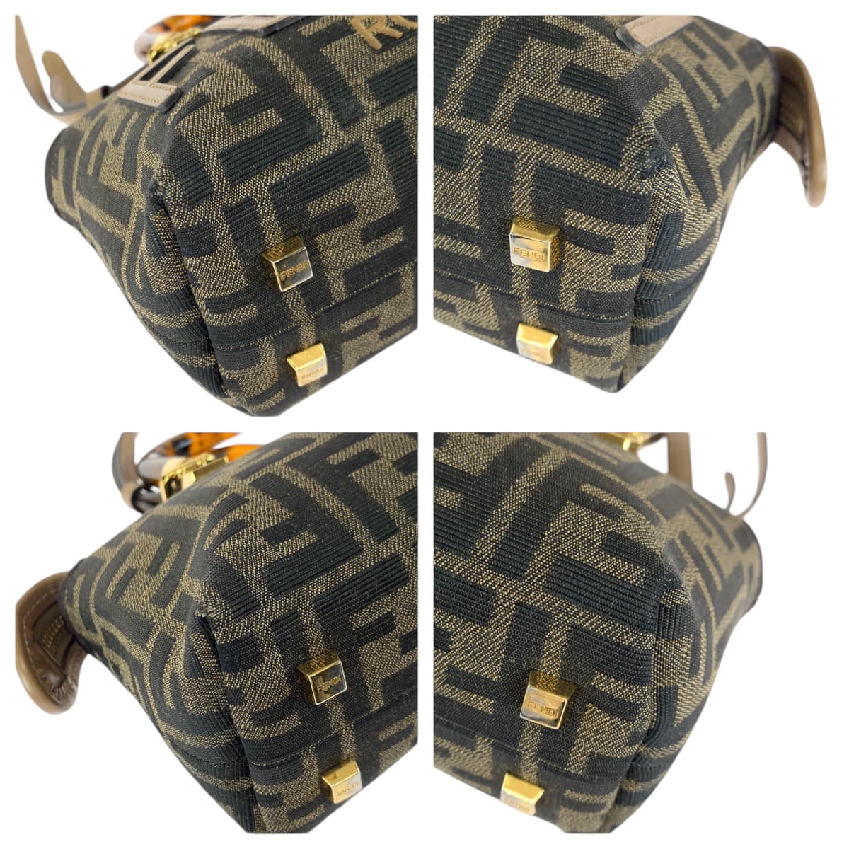 14548
FENDI フェンディ バイザウェイミニ ブラウン ゴールド金具 キャンバス 8BS067 ショルダーバッグ ハンドバッグ  レディース
