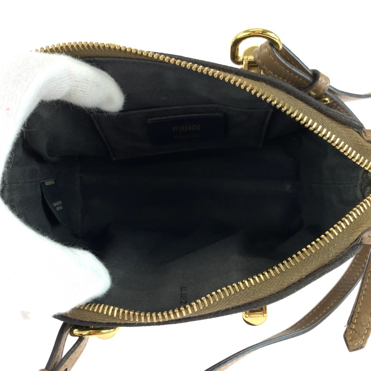 14548
FENDI フェンディ バイザウェイミニ ブラウン ゴールド金具 キャンバス 8BS067 ショルダーバッグ ハンドバッグ  レディース