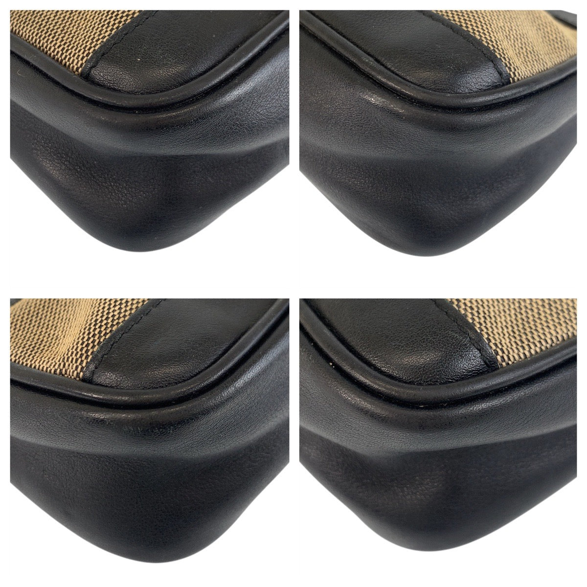 14549
GUCCI グッチ ブラウン ブラック 黒 シルバー金具 キャンバス / レザー 92820 ハンドバッグ アクセサリーポーチ  レディース