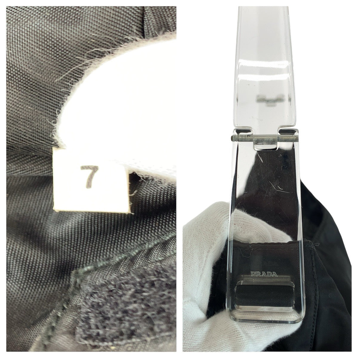 14550
PRADA プラダ テスート 三角ロゴプレート ブラック 黒 シルバー金具 ナイロン / プラスチック ショルダーバッグ  レディース