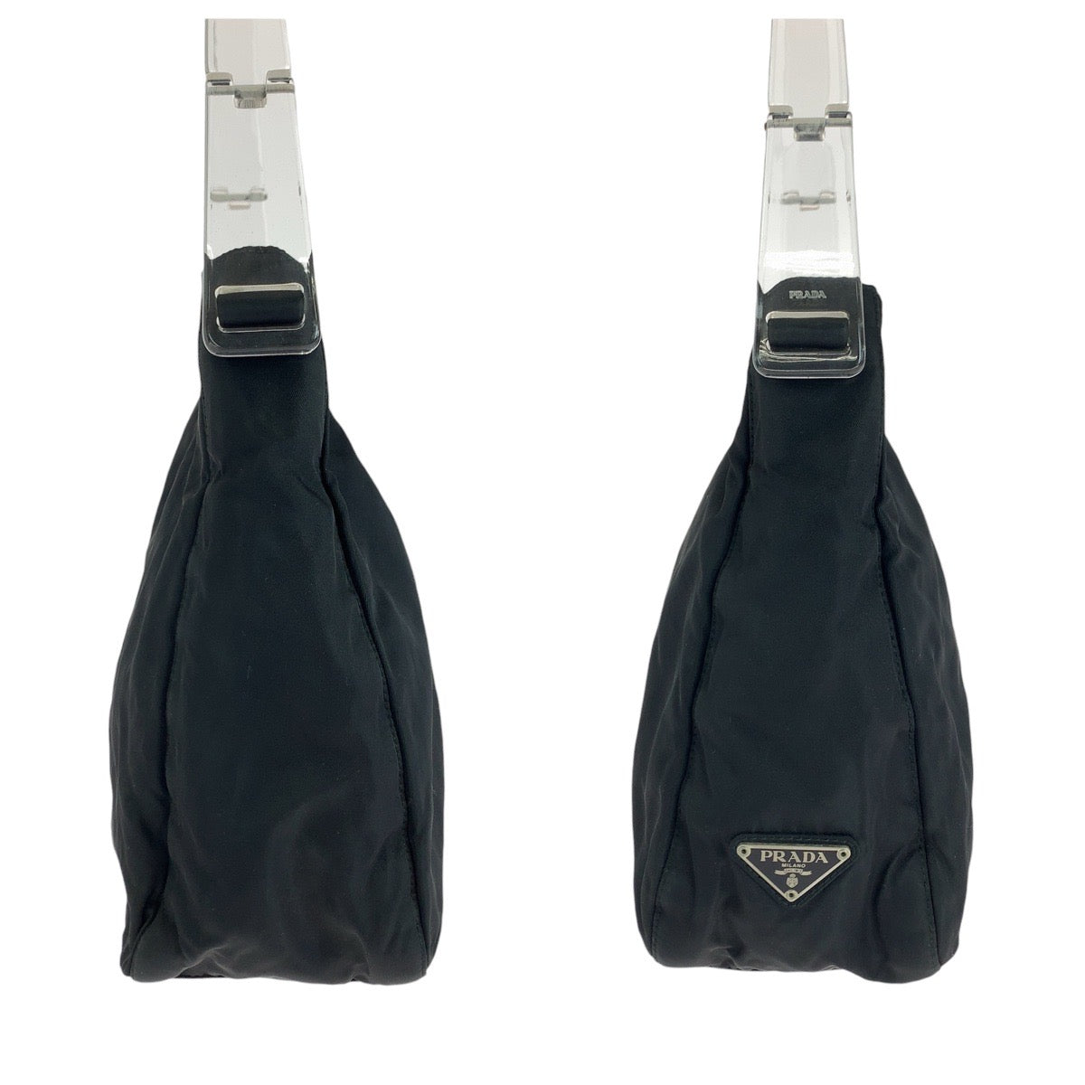 14550
PRADA プラダ テスート 三角ロゴプレート ブラック 黒 シルバー金具 ナイロン / プラスチック ショルダーバッグ  レディース