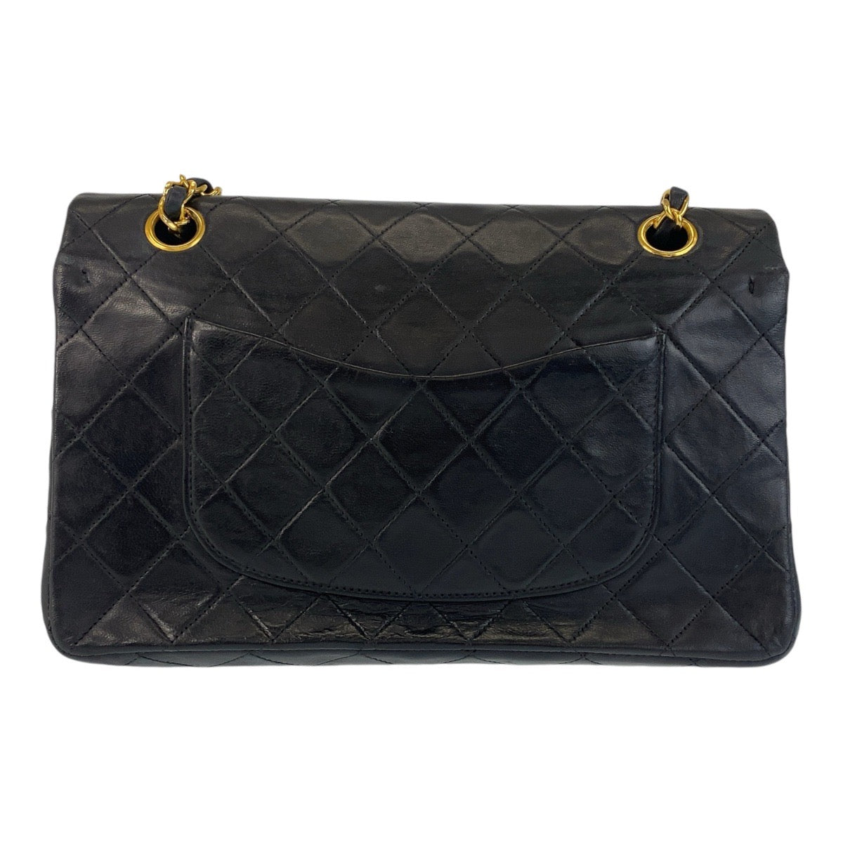 14551
CHANEL シャネル ヴィンテージ マトラッセ ダブルフラップ ココマーク ターンロック ブラック 黒 ゴールド金具 ラムスキン ショルダーバッグ チェーンショルダーバッグ  レディース