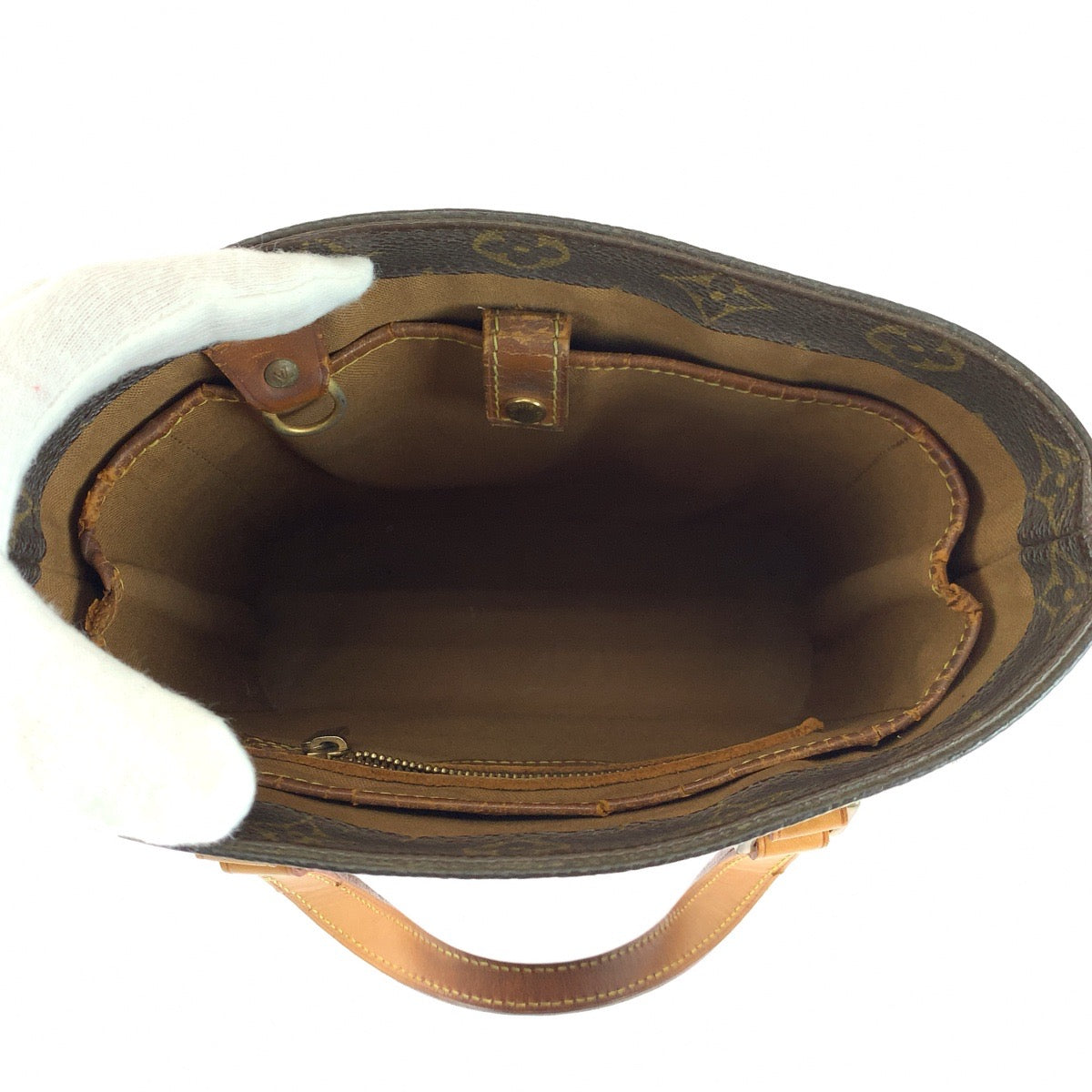 14552
LOUIS VUITTON ルイヴィトン モノグラム ヴァヴァンPM ブラウン ゴールド金具 PVC M51172 トートバッグ ハンドバッグ  レディース