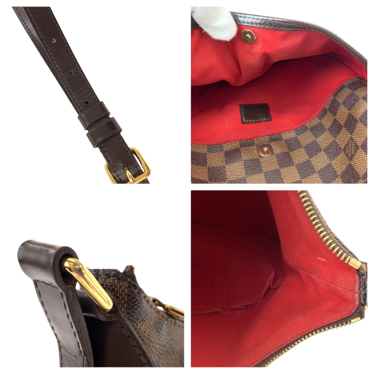 14553
LOUIS VUITTON ルイヴィトン ダミエ エベヌ ブルームズベリPM ブラウン ゴールド金具 レザー N42251 ショルダーバッグ ポシェット  レディース
