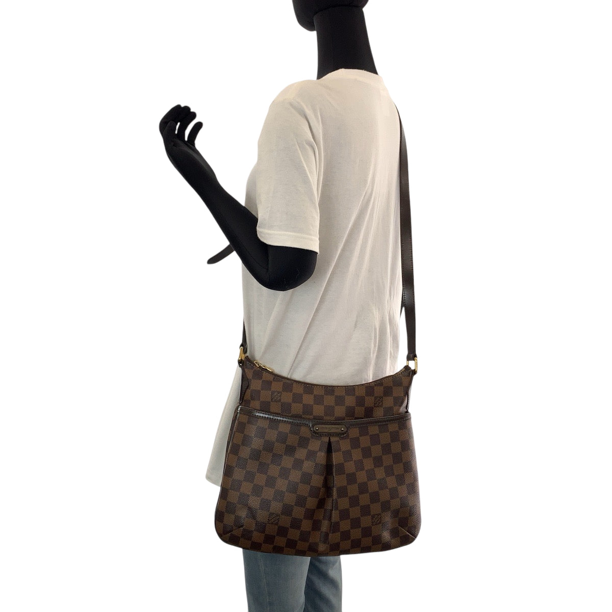 14553
LOUIS VUITTON ルイヴィトン ダミエ エベヌ ブルームズベリPM ブラウン ゴールド金具 レザー N42251 ショルダーバッグ ポシェット  レディース