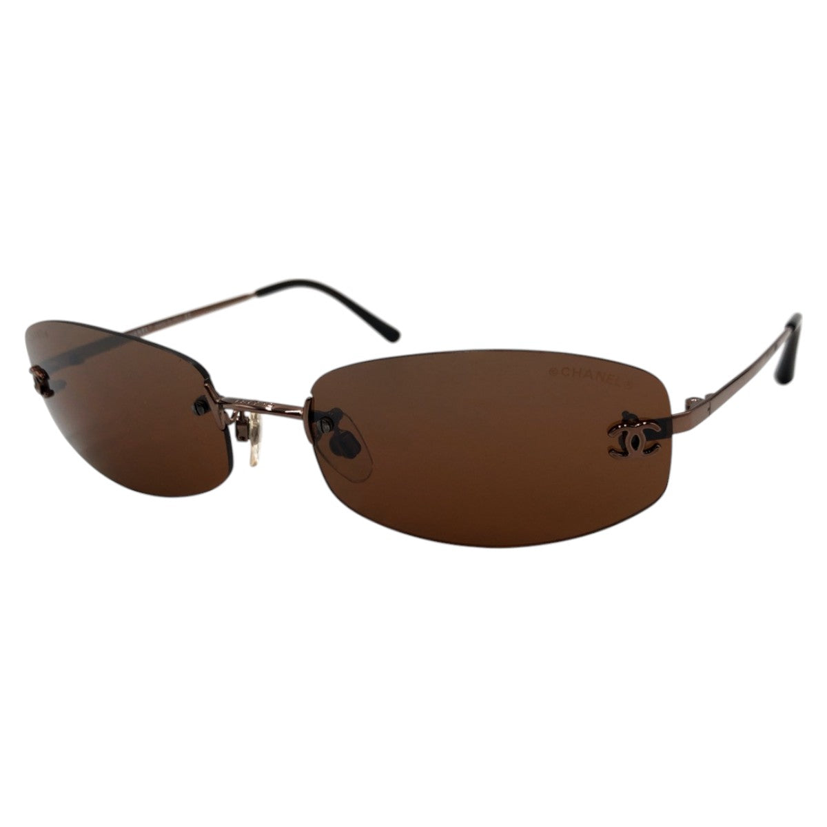 CHANEL シャネル ココマーク ブラウン メタル 4002 c.204/6u 57□19 130 サングラス スクエア  レディース