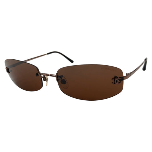 CHANEL シャネル ココマーク ブラウン メタル 4002 c.204/6u 57□19 130 サングラス スクエア  レディース