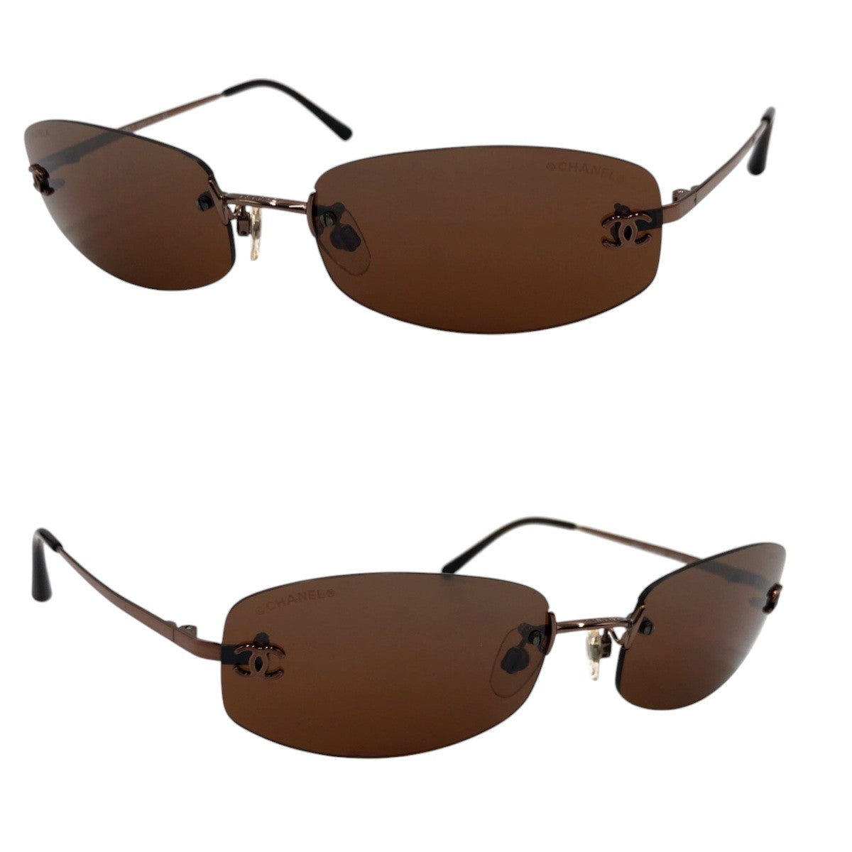 CHANEL シャネル ココマーク ブラウン メタル 4002 c.204/6u 57□19 130 サングラス スクエア  レディース