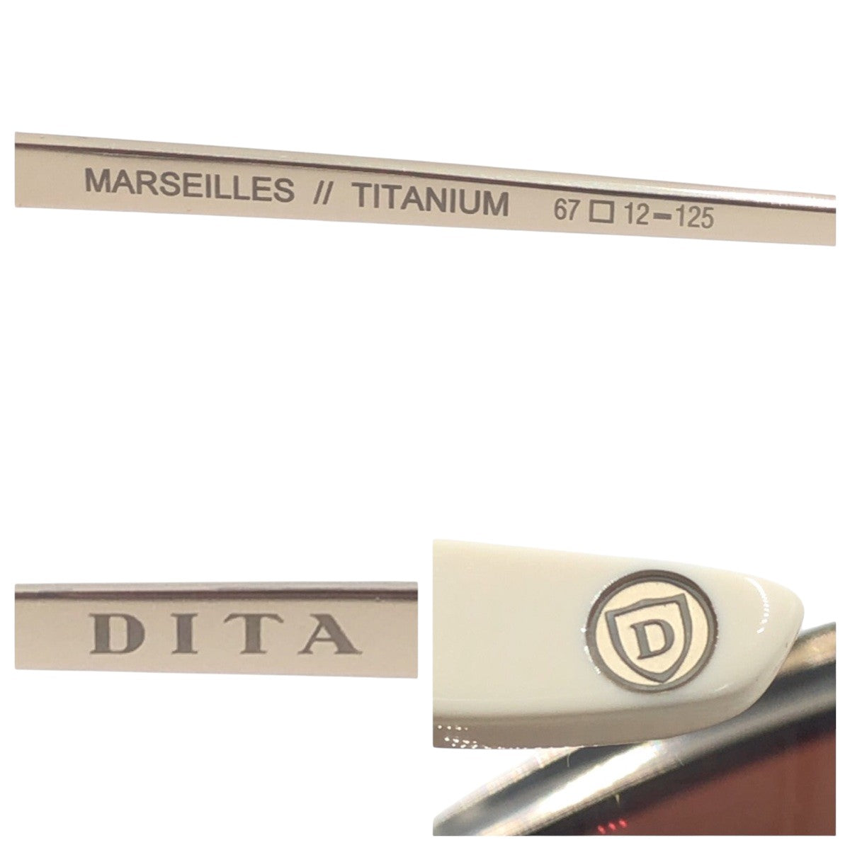 DITA ディタ ベージュ ブラウン メタル 6712 125 サングラス バタフライ  レディース ABP5