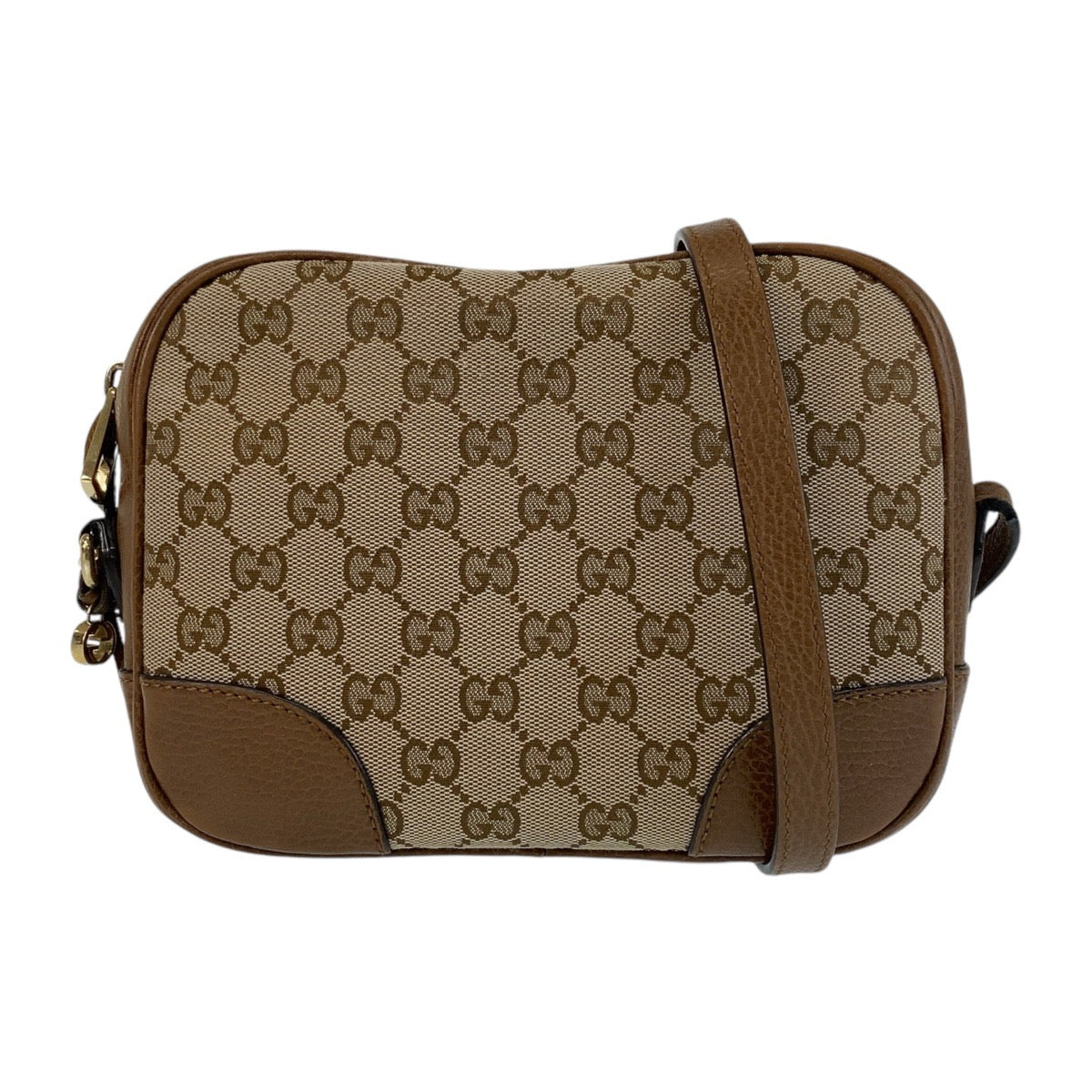 14567
GUCCI グッチ ブラウン ゴールド金具 GGキャンバス / レザー 449413 斜め掛け ショルダーバッグ ポシェット  レディース ABP41