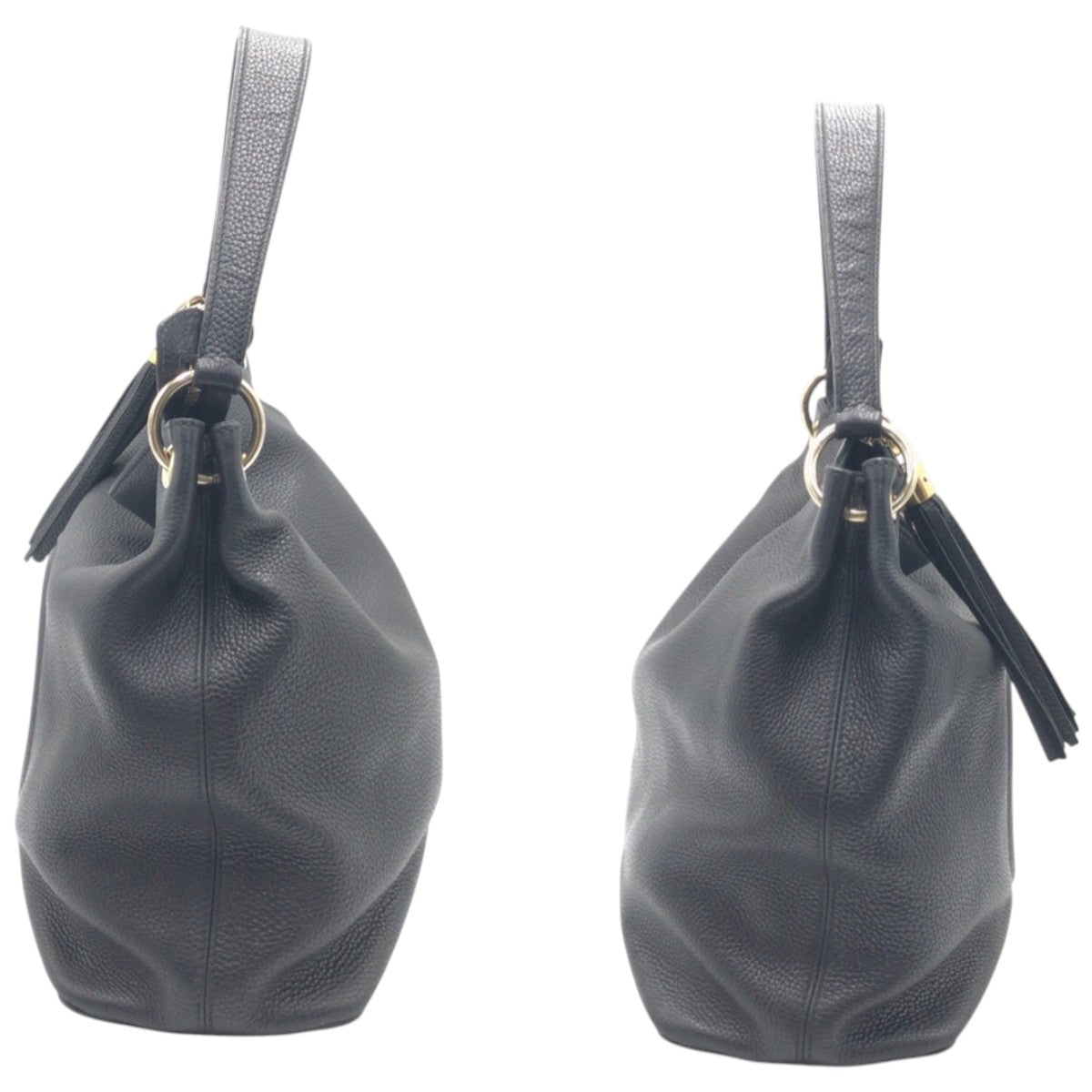 14568
GUCCI グッチ ソーホー インターロッキングG ブラック 黒 レザー 408825 ホーボー ショルダーバッグ ハンドバッグ ２WAY  レディース ABP77