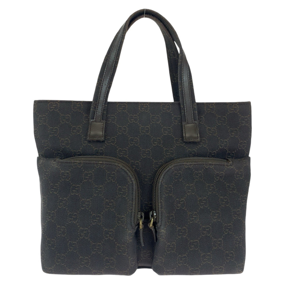 14569
GUCCI グッチ ブラウン ゴールド金具 GGキャンバス / レザー 105650 トートバッグ ハンドバッグ  レディース