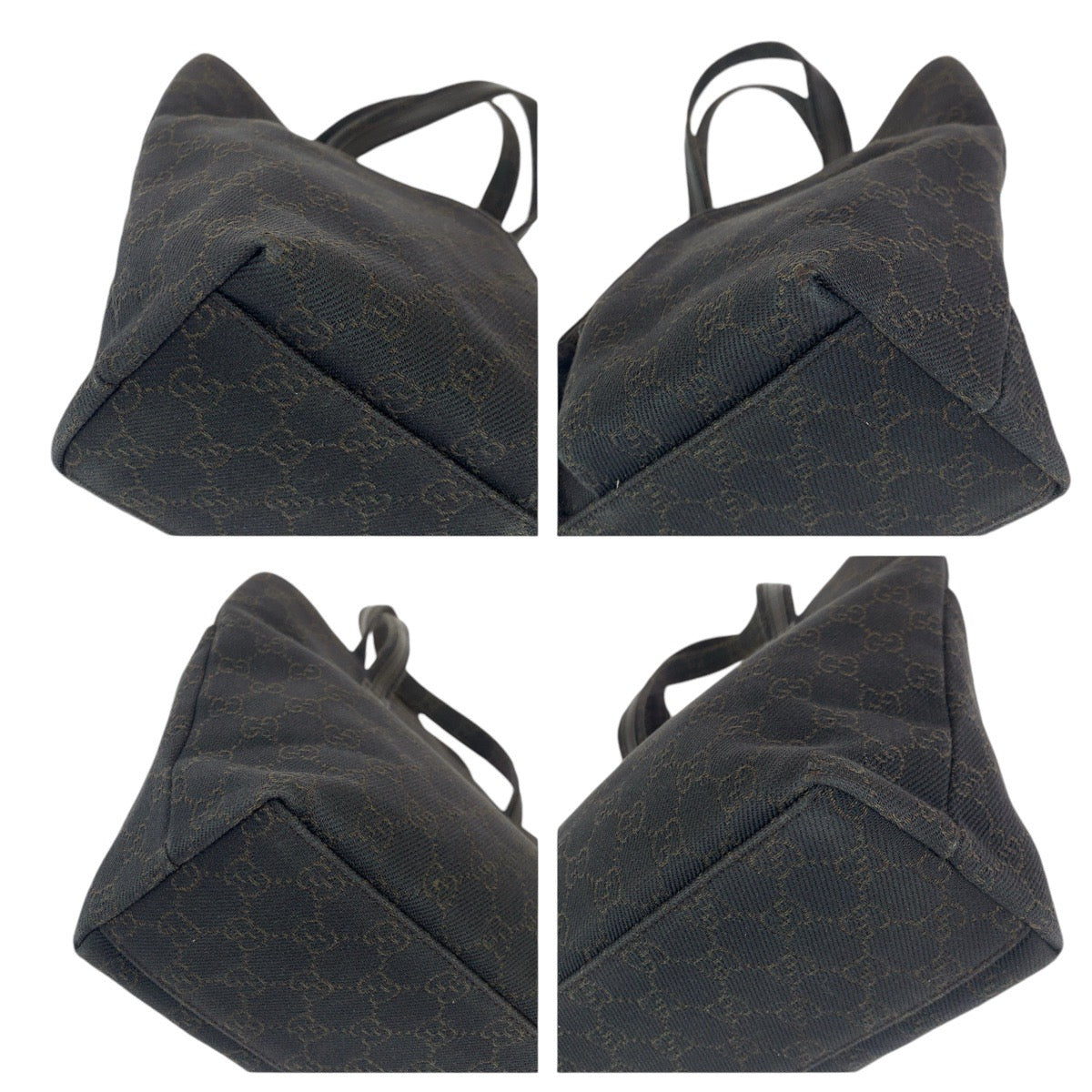 14569
GUCCI グッチ ブラウン ゴールド金具 GGキャンバス / レザー 105650 トートバッグ ハンドバッグ  レディース
