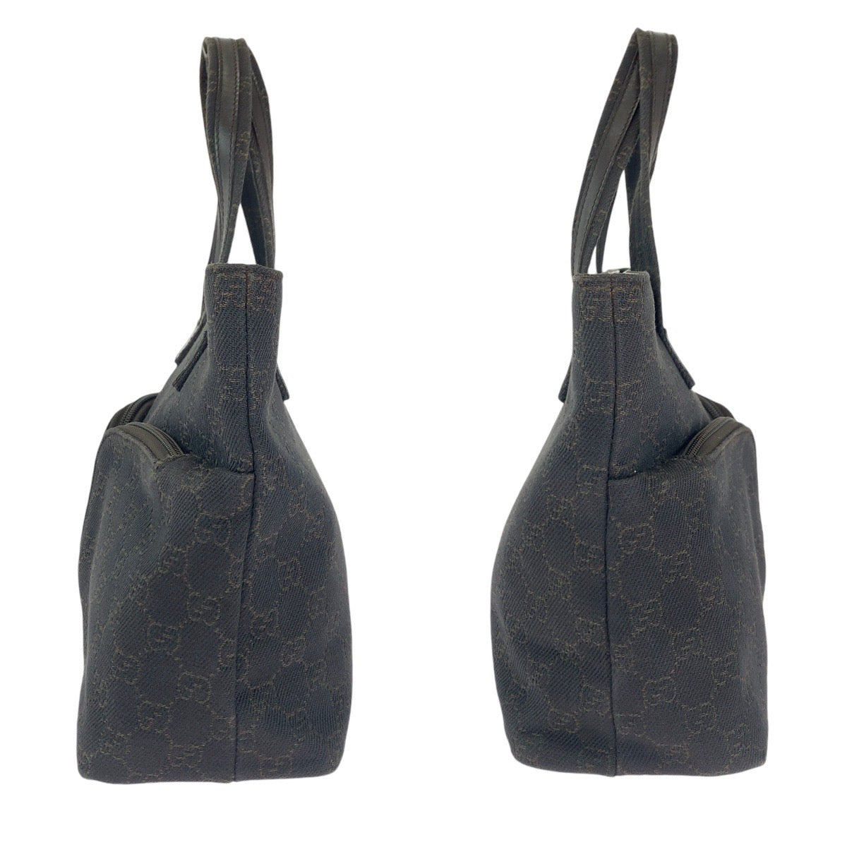 14569
GUCCI グッチ ブラウン ゴールド金具 GGキャンバス / レザー 105650 トートバッグ ハンドバッグ  レディース