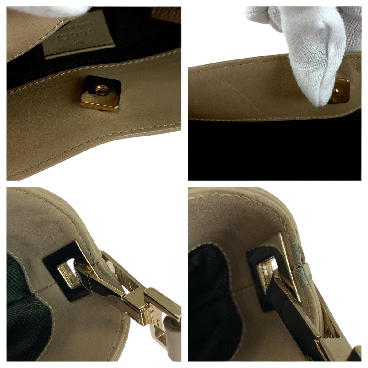 14003
GUCCI グッチ ベージュ ゴールド金具 GGキャンバス 33900 ホーボー ショルダーバッグ  レディース