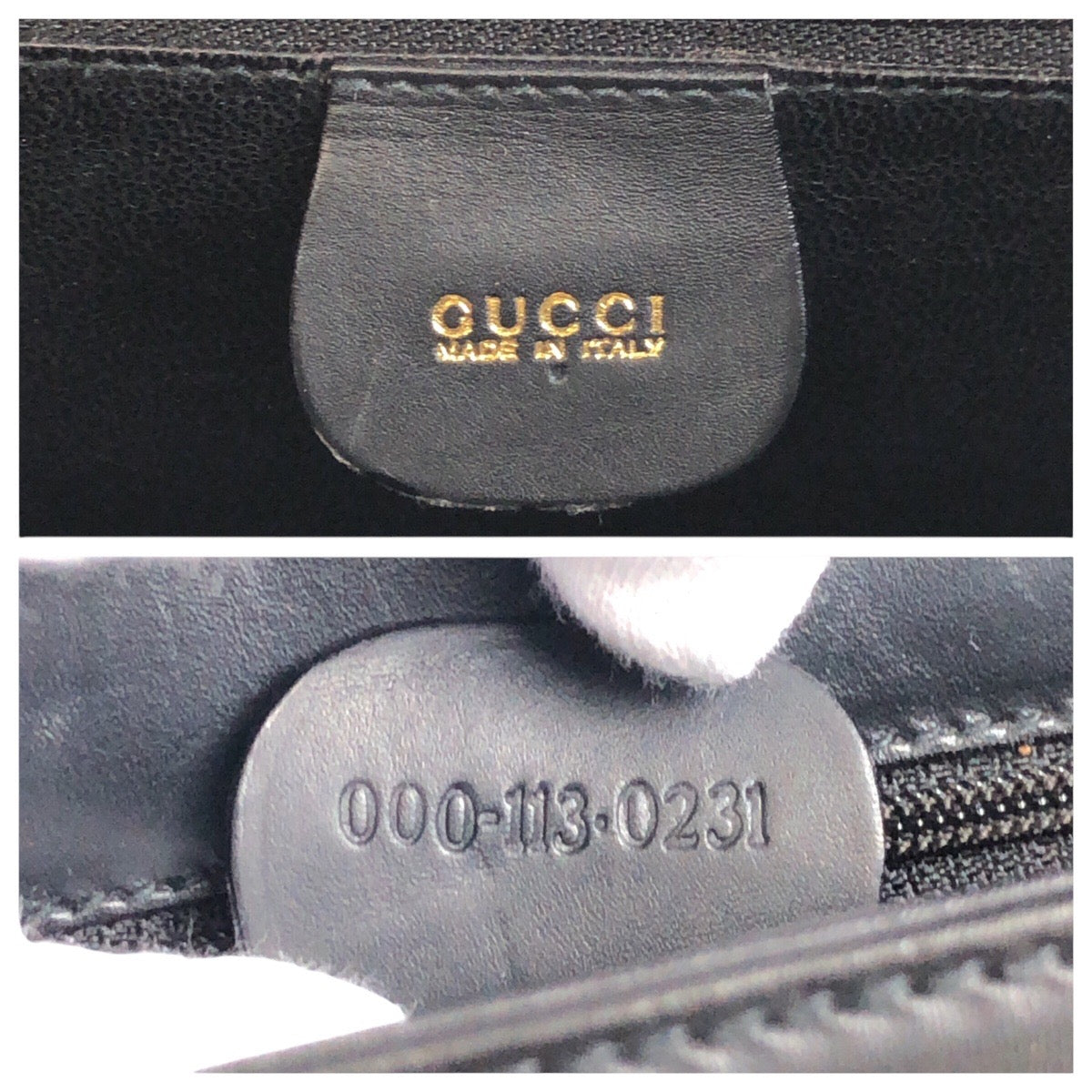 14570
GUCCI グッチ バンブー ブラック 黒 ゴールド金具 レザー 000 113 0231 ハンドバッグ  レディース ABP32