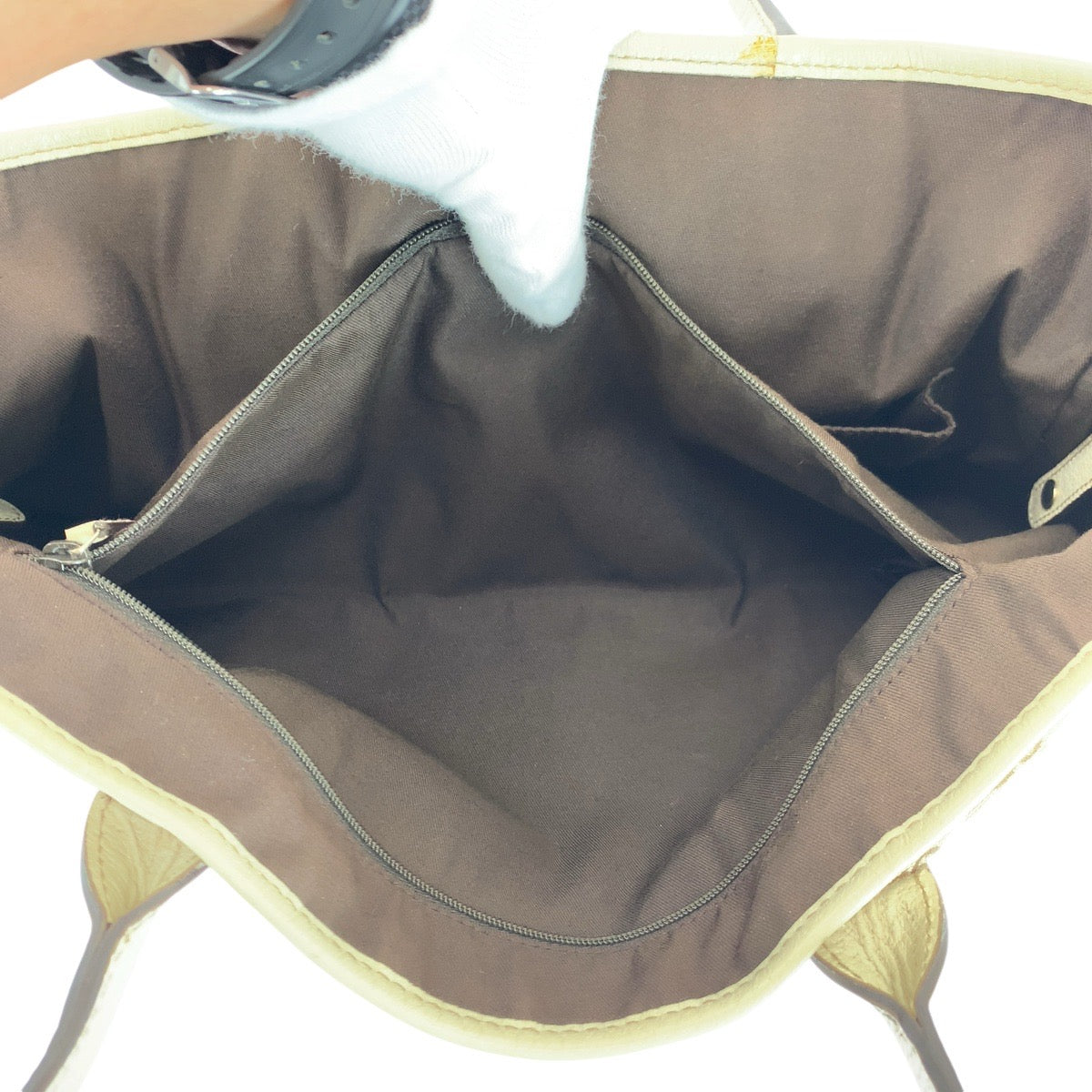14571
GUCCI グッチ シェリーライン プリンシー ホワイト ブラウン ゴールド金具 GGキャンバス / レザー 163805 トートバッグ ショルダーバッグ  レディース