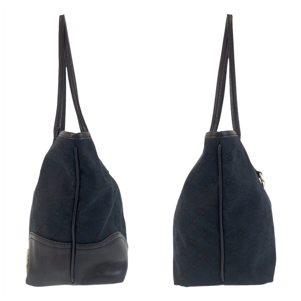 14573
GUCCI グッチ インターロッキング ニューブリット ブラック 黒 ゴールド金具 GGキャンバス / レザー 169946 トートバッグ ショルダーバッグ  レディース