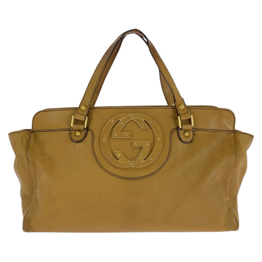 14575
GUCCI グッチ ブロンディ ブラウン ゴールド金具 レザー 121551 ハンドバッグ  レディース AB18